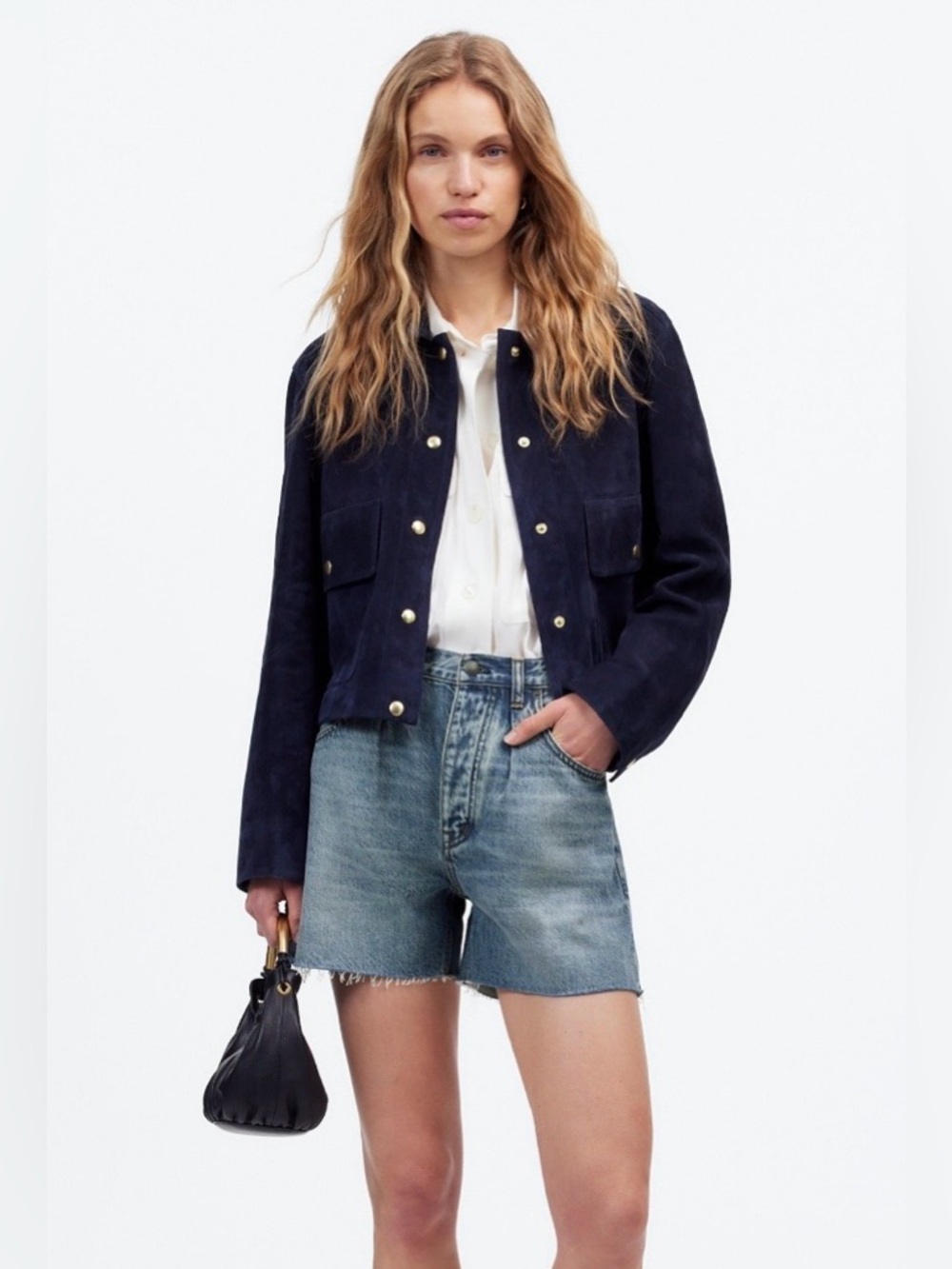 Madewell Pleated Low-Slung Denim Shorts Airy Denim Billings Wash Size 26 EUC